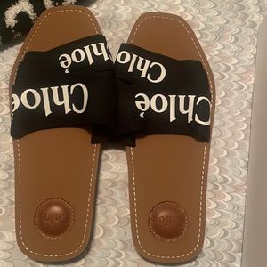 Authentic Chloe woody flat slides - never worn